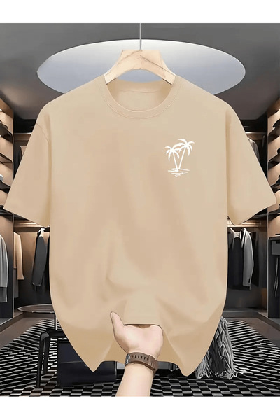 Flow touch تي شيرت مينيماليست باميلي مطبوع