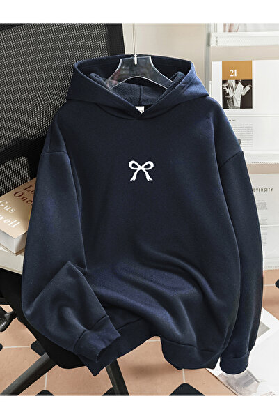 Take Two By Styli Girls Bow Print Long Sleeve Hoodie