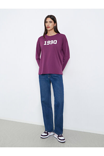 Styli Burgundy Oversized Graphic Print T-Shirt