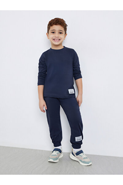 Styli Boys Navy Long Sleeve T-Shirt and Joggers Set