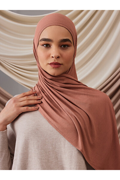 Femple Modest Small Bamboo Corded Fabric Shawl |   Color: Vintage Rose |   Si...