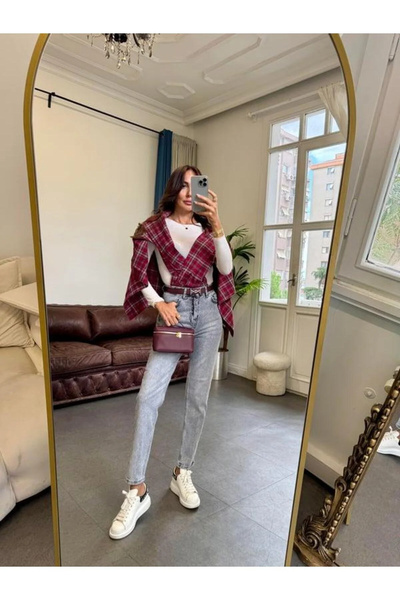 kleshus سروال جينز نسائي من سونيا آدا دوريس ستاغر بخصر عالٍ قماش قابل للتمدد ...