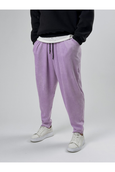 COCOPELLI Μωβ πλισέ ανδρικό μισό φαρδύ παντελόνι COC2559