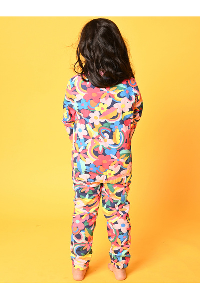 Anthrilo By Styli Fun Floral Fleece Sweatshirt and Joggers Set