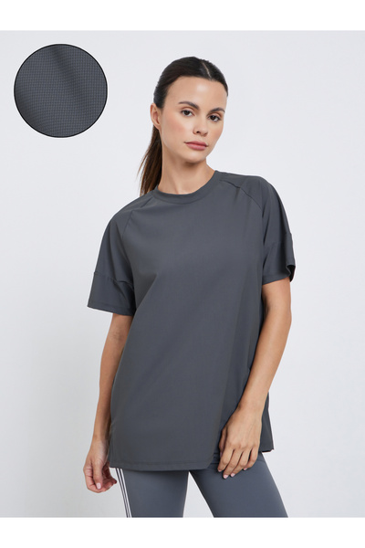 Styli Textured Side Slit Short Sleeves Top