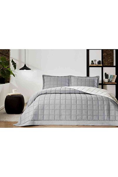 Özdilek Bedspread. Embroidered Square Gray 240X250