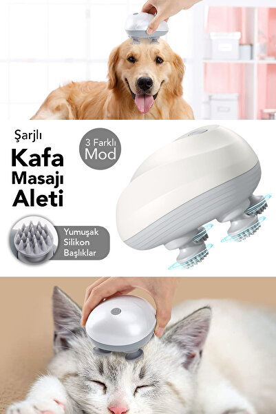 mimtec Şarjlı Kafa Masaj Aleti - 3 Modlu Çok Fonksiyonlu Bel Boyun Sırt Ayak ...