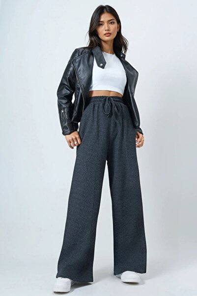VAGGON High Waist Washable Gradient Thick Pants with Elastic Waistband