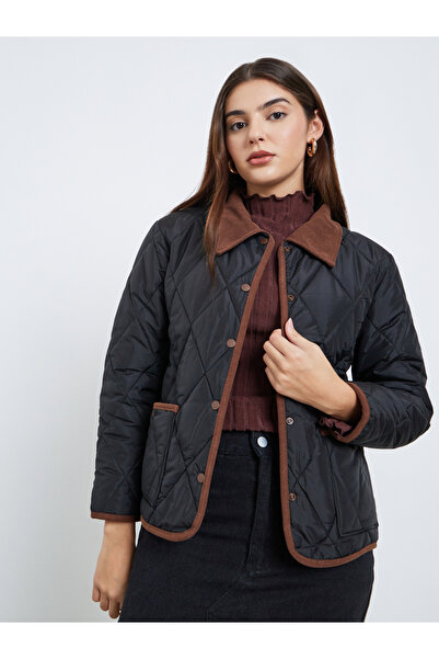 Styli Women Quilted Look Padded Jacket with Collar