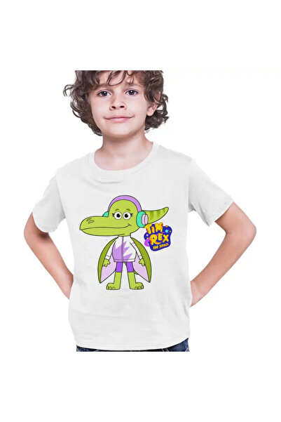 OEM Kids Boys' T-Shirt Tim Rex Terri Dactyl Pterodactyl Space Dinosaurs