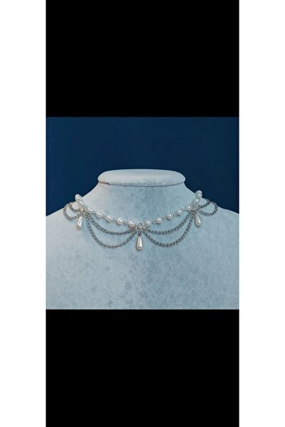 SHİNELİZE Tasarım inci kolye, el yapımı zincir gotik kolye