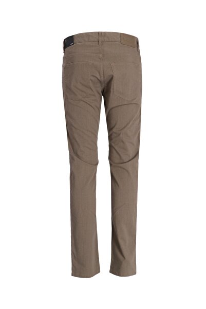 BOSS Men's Regular Waist Narrow Leg Button Closure Straight Slim Fit Light Brown Trousers 50551419-245