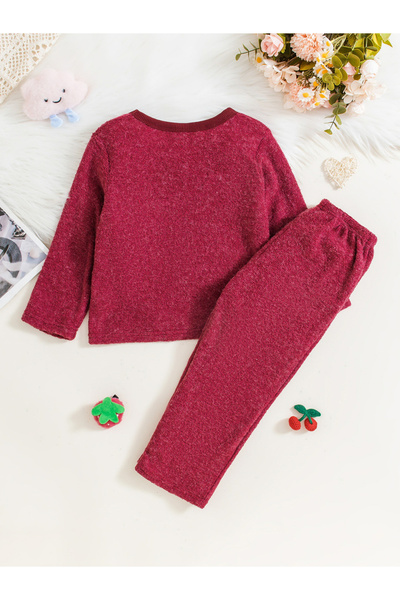 Take Two By Styli Graphic Embroidery Round Neck Top with Long Pyjama Set