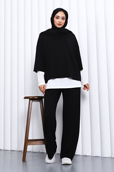 İmajButik Black T-Shirt, Underwear, and Pants Three-Piece Combination Set