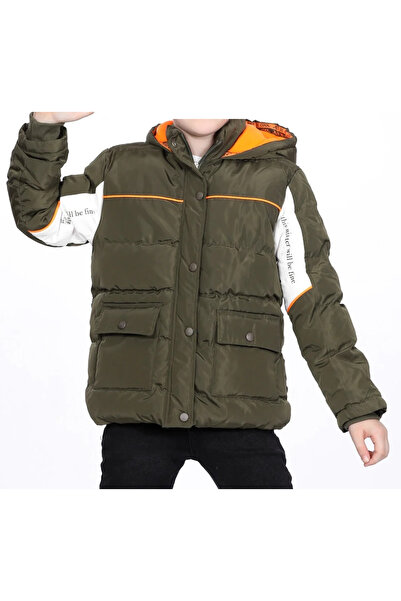 İrem Çocuk Giyim Boy's Khaki Color Coat with Color Block Summer Patterns on t...