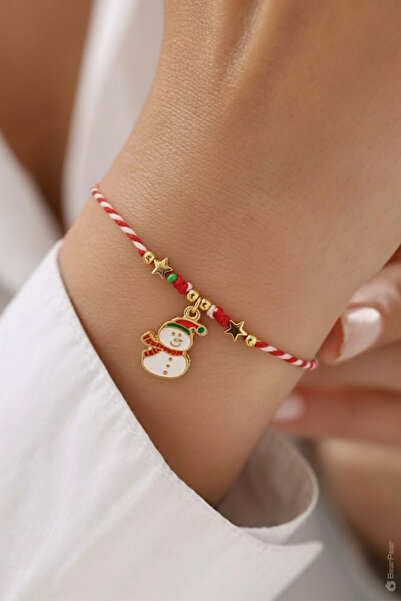 BearPear Kardan Adamlı Yılbaşı Bilekliği - Ayarlanabilir Baston Şeker İpli Şa...