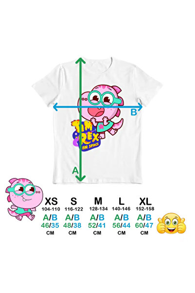 OEM Kids Girls' T-Shirt Tim Rex Tia Space Dinosaurs Explorers