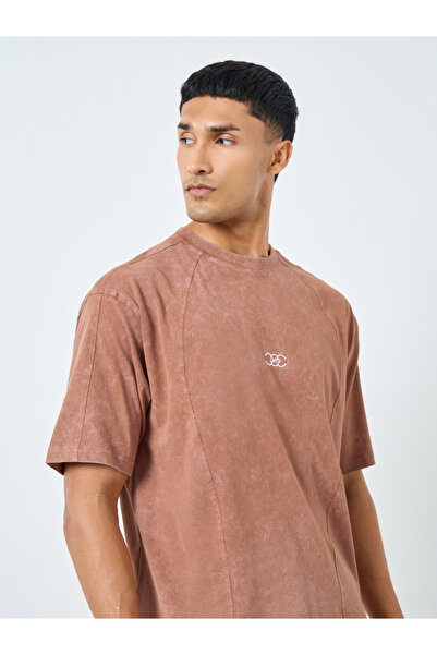 Styli Sew Panelled Acid Wash Jersey T-Shirt
