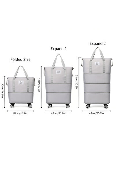 Zenorius Expandable Travel Bag with Wheels – Large Capacity, 3 Tiers, Multifunctional