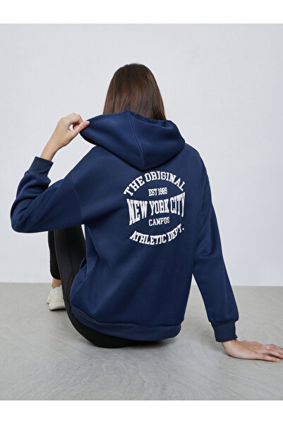 Styli Regular Fit Graphic Hoodie with Front Pocket