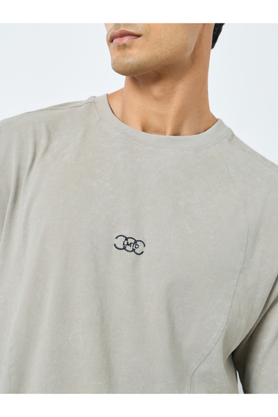 Styli Sew Panelled Acid Wash Jersey T-Shirt