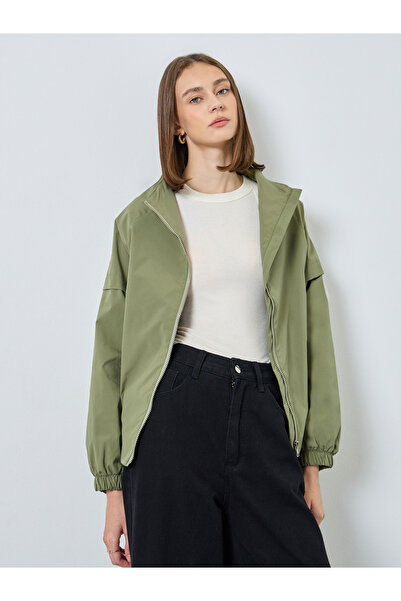 Styli Olive Green Regular Fit Lightweight Jacket
