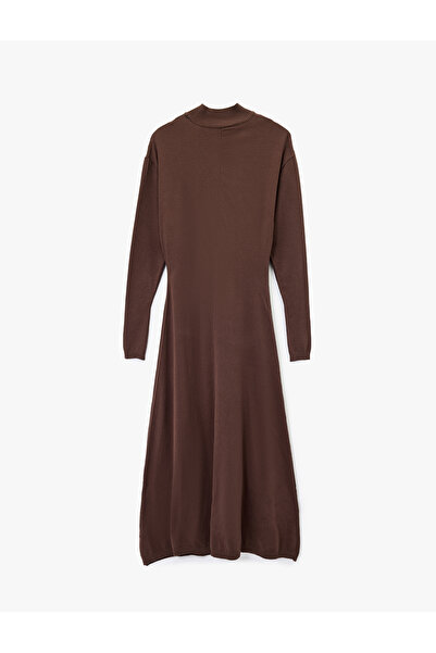 Koton Long Sleeve Lightweight Mock Neck Long Knitwear Dress