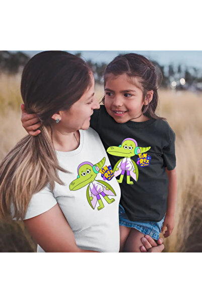 OEM Women's T-Shirt Tim Rex Terri Dactyl Pterodactyl Space Dinosaurs