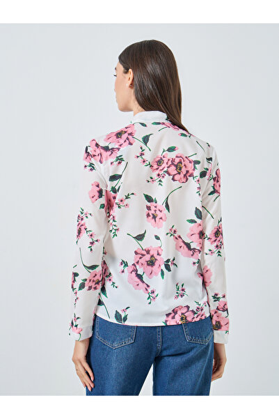 Take Two By Styli Flower Printed Bow Detail Neck Top