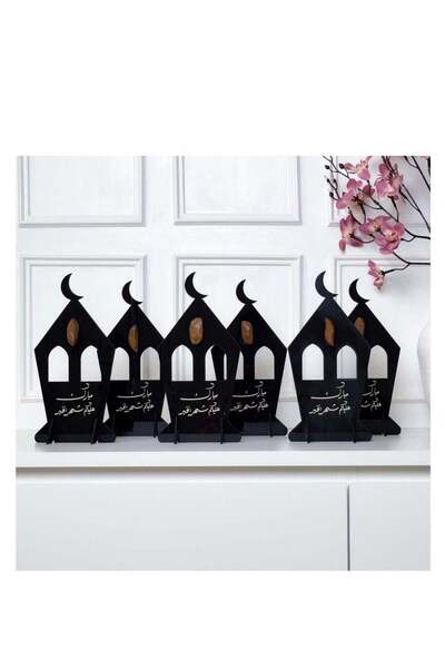 Story of candle رمضان ، 6 توزيعات فانوس رمضان مع عود مروكي بعبارة مبارك عليكم شهر الخير | أسود