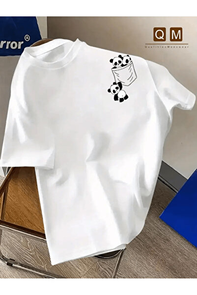Flow touch تي شيرت باندا مطبوع بتفاصيل جيب