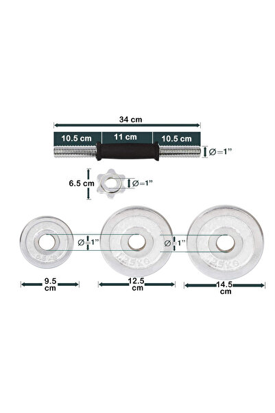 ZOCO BODY FIT Dumbbell set, Zoco Body Fit® SL-001, total weight 20 kg, adjustable, steel, Chrome