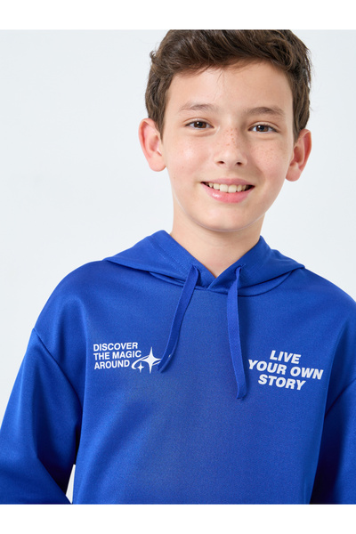 Styli Boys Blue Graphic Hoodie and Jogger Set