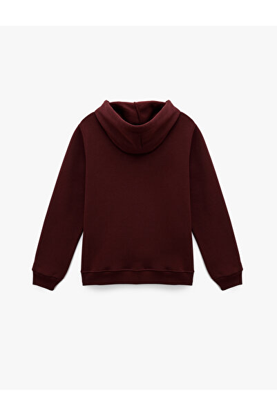 Koton Φούτερ με επένδυση fleece τσέπες καγκουρό και κέντημα γάτας με κουκούλα