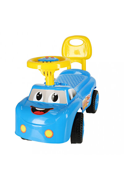 Ikonka Masinuta pentru copii Ikonka, fara pedale blue, volan cu butoane muzicale, potrivita copiilor intre