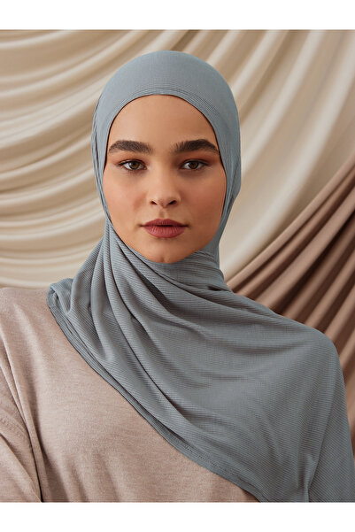 Femple Modest Small Bamboo Corded Fabric Shawl |   Color: Vintage Jeans |   S...