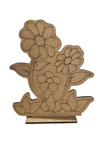 OES HOME Vazo Çiçek Ahşap Oyuncak Aktivite Yaz Ahşap Boyama Boyanabilir Çiçek...