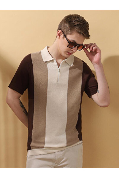 Dennis Lingo By Styli Men Striped Flat Knit Polo