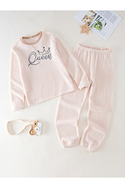 Take Two By Styli Slogan Embroidery Round Neck Top with Long Pyjama Set