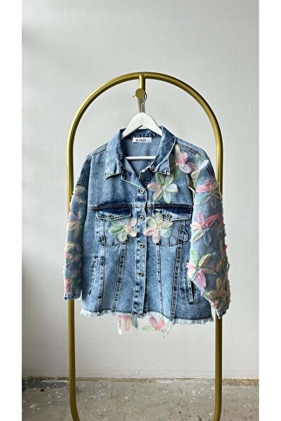 Hatun Atila Hatunatila Floral Denim Jacket 7828