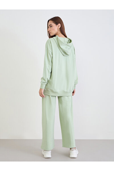 Styli Green Oversized Printed Hoodie and Joggers Co-Ords