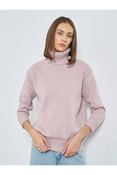 Styli Pink Regular Fit Turtleneck Sweater
