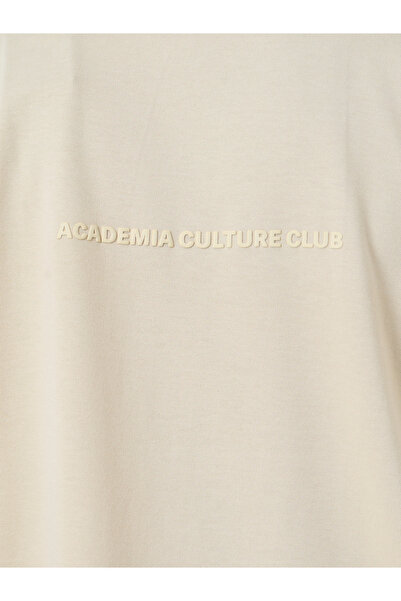 Styli Beige Graphic Print Oversized T-Shirt