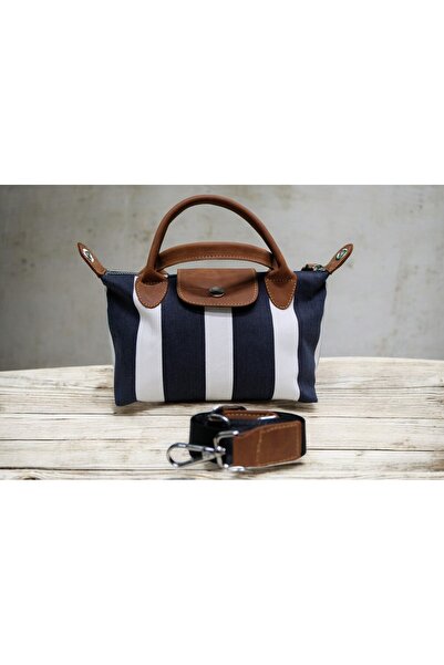 benRh+ DERİ VE KOT BİRLEŞİMİ ÖZEL TASARIM EL VE OMUZ ÇANTASI