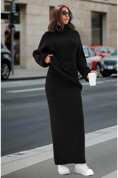 TOFİX textile Triko 2Li Takım Skirt Sweater Boğazlı Fitili