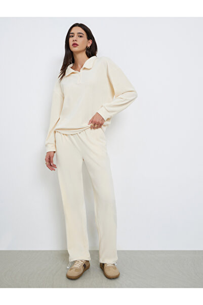 Styli Off White Fleece Sweatshirt and Joggers Co-Ords