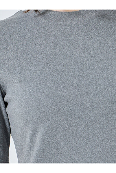 Styli Charcoal Fitted Knit T-Shirt