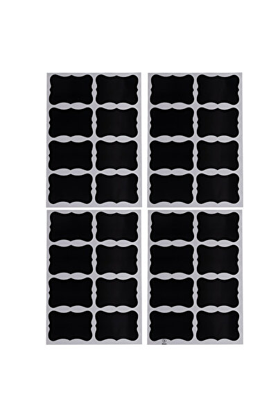 zola Set of 24 self-adhesive labels and white pen, 5 x 3.5 cm, black