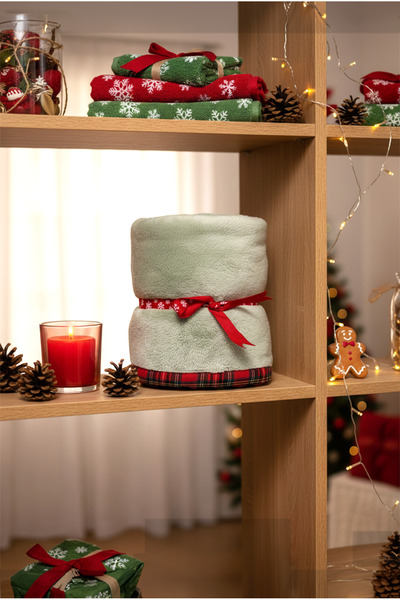 FH finehome Plaid Piped Throw Blanket 130X150Cm