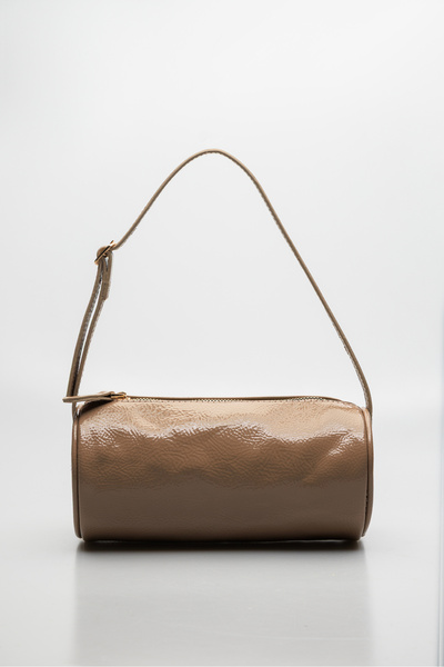 Zenvia Mink Cylinder-Zippered Hand and Shoulder Bag